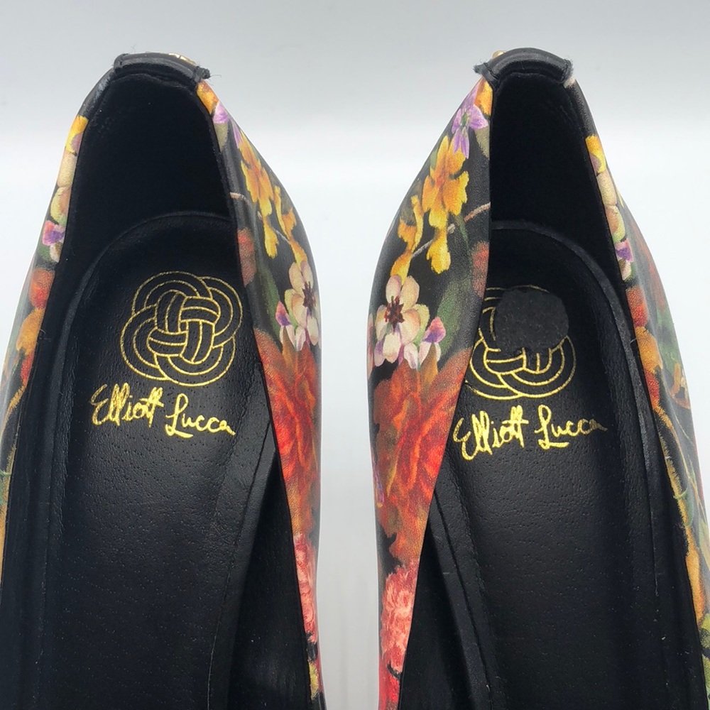 Elliott Lucca Catalina Black Floral Heels - Picture 7 of 7